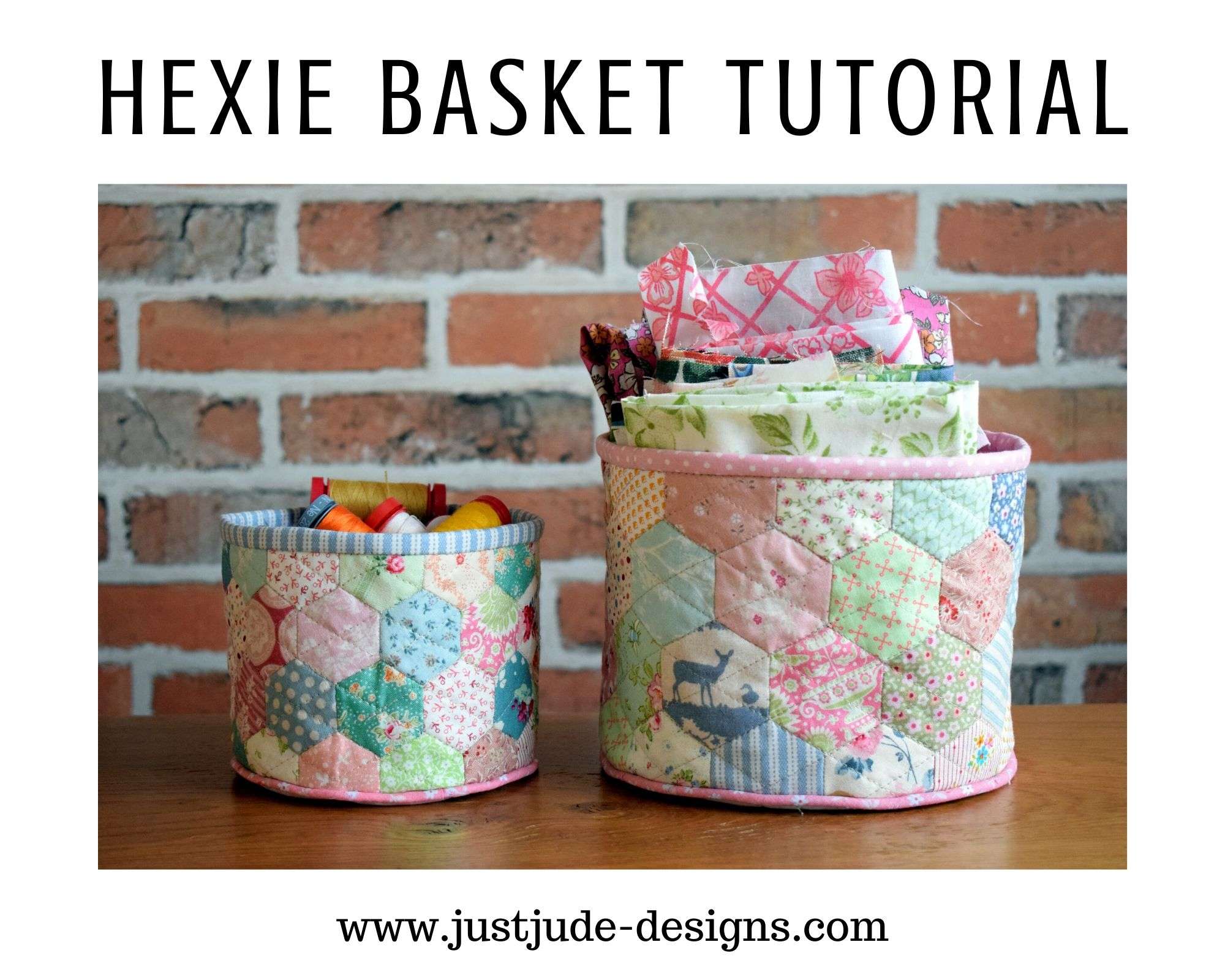 Free Tutorial: Hexie Basket - Just Jude Designs - Quilting, Patchwork ...